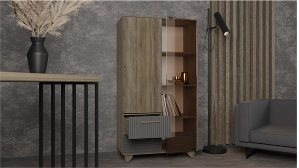 Стеллаж Копенгаген со стеклом 15230